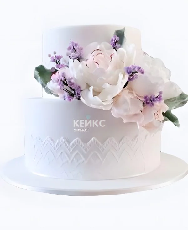 Сиреневый свадебный торт Нежность Фото