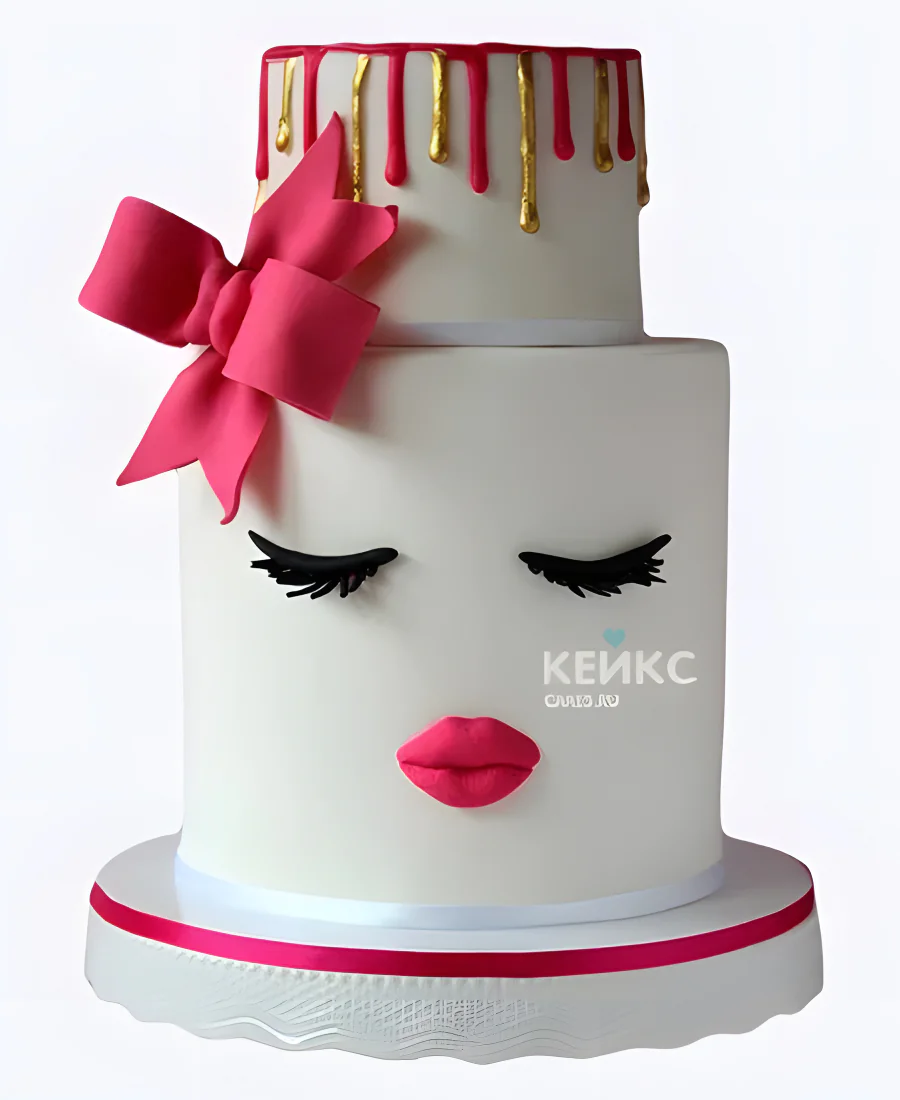 Стильный тортик для девочки с бантиком Стильный тортик для девочки с бантиком Фото