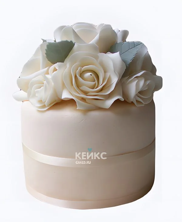 Свадебный торт из мастики Букет из роз Свадебный торт из мастики Букет из роз Фото