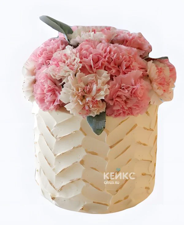 Свадебный торт с георгинами Букет с узорами Фото