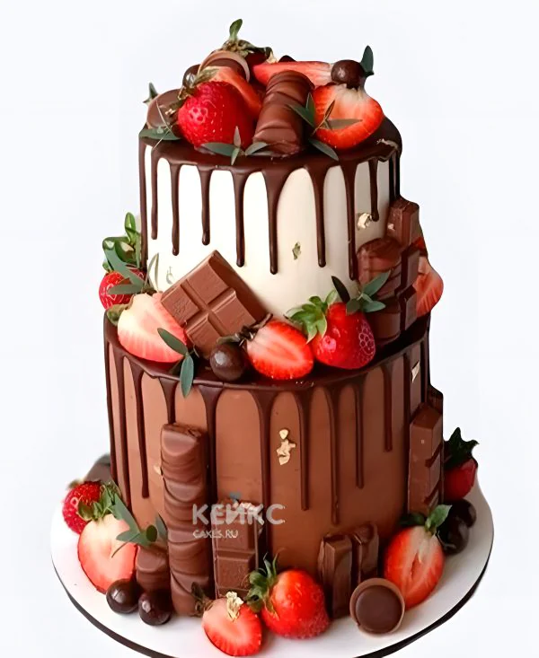 Свадебный торт с клубникой Шоколадное ассорти Свадебный торт с клубникой Шоколадное ассорти Фото