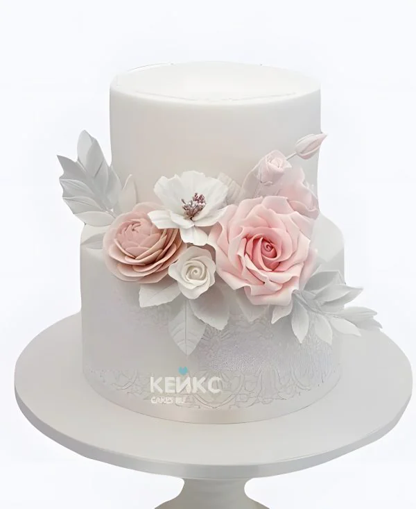 Свадебный торт с кружевом Цветочная брошь Свадебный торт с кружевом Цветочная брошь Фото