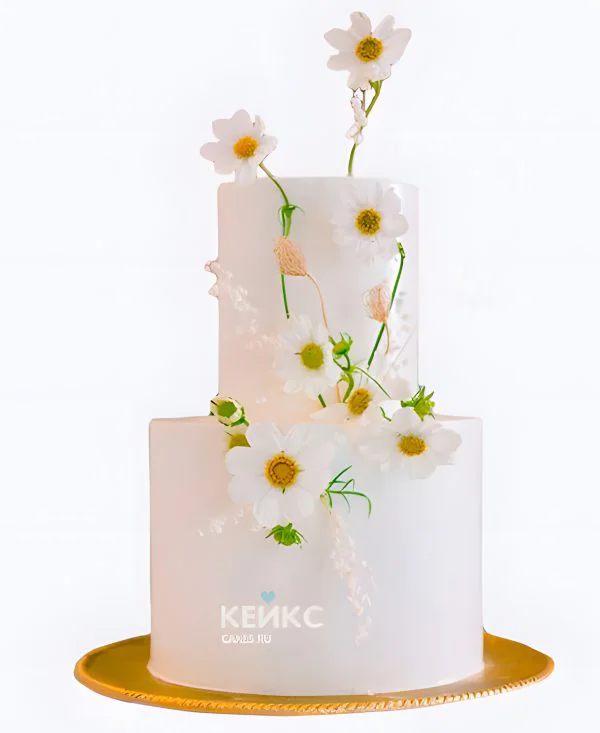 Свадебный торт с ромашками Танец цветов Фото
