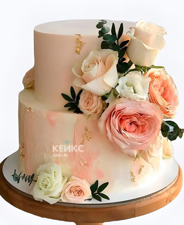 Свадебный торт с розами Розовый букет Свадебный торт с розами Розовый букет Фото