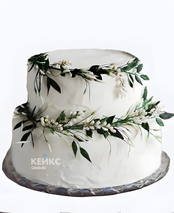Свадебный торт в стиле Прованс с веточками и мелкими цветочками Свадебный торт в стиле Прованс с веточками и мелкими цветочками Фото