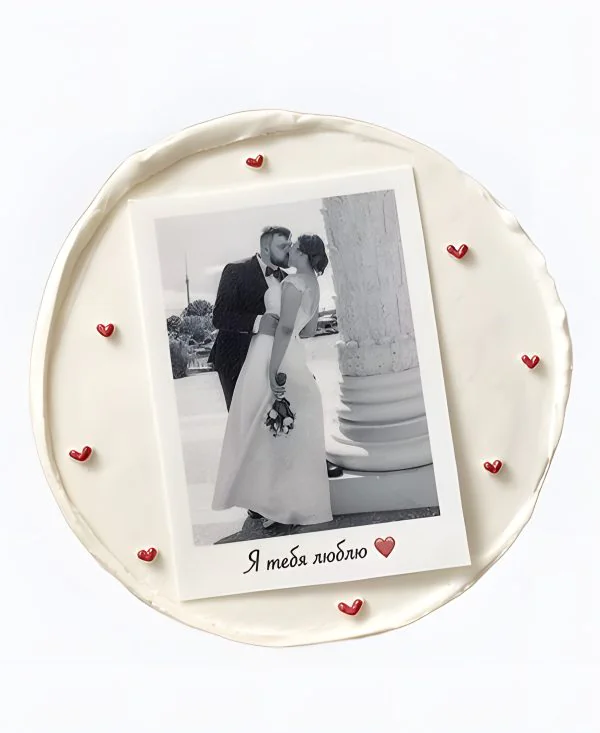 Свадебный торт с фото Фото