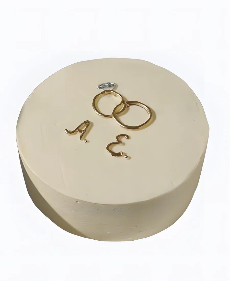 Свадебный торт с инициалами Фото