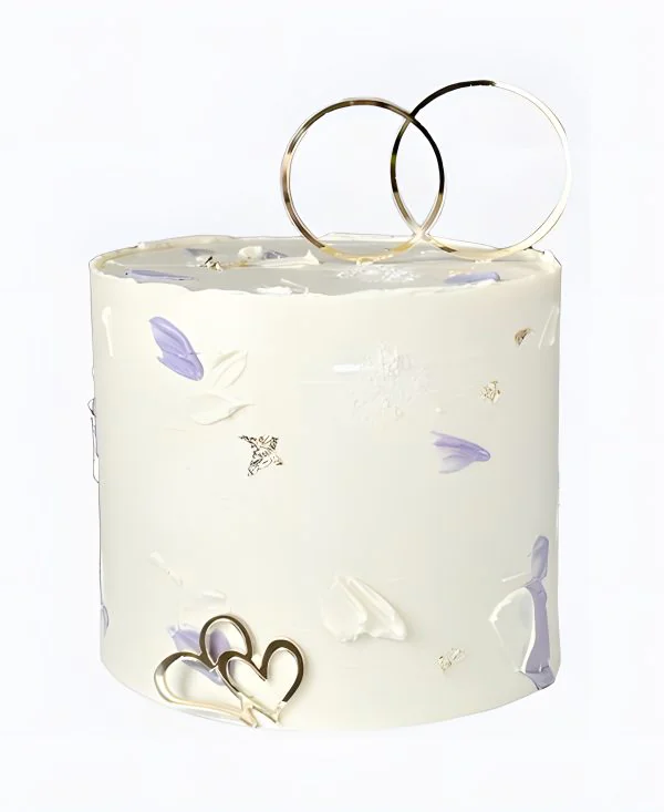 Свадебный торт с нежными мазками Фото