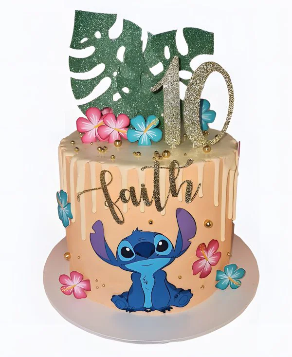 Торт бежевый с блестками Фото