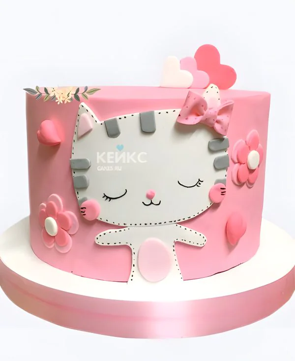 Торт девочке с очаровательным котиком Торт девочке с очаровательным котиком Фото