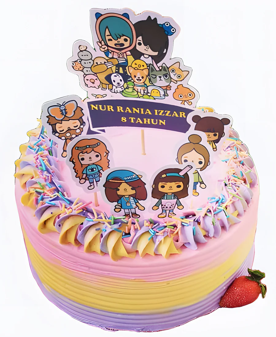 Торт Девочки в разноцветном градиенте Фото