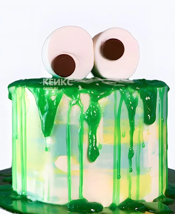 Торт для девочки с глазами и слаймом Торт для девочки с глазами и слаймом Фото