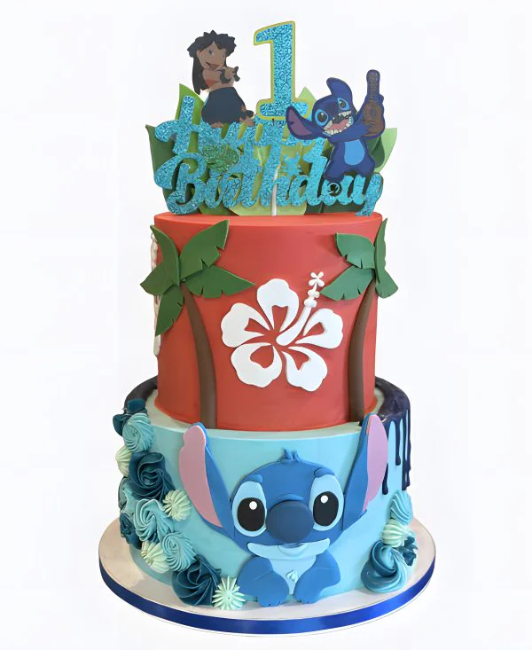 Торт двухъярусный Лило и Стич Фото