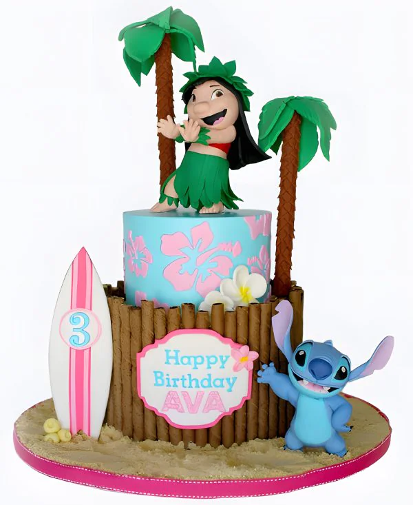 Торт двухъярусный с трубочками Фото