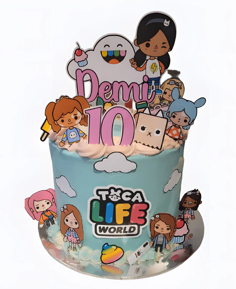 Торт голубой для девочек Фото