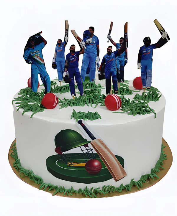 Торт коллегам с фотопечатью игроков Фото