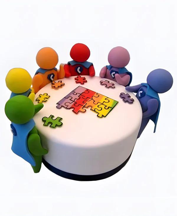 Торт коллегам За круглым столом Фото