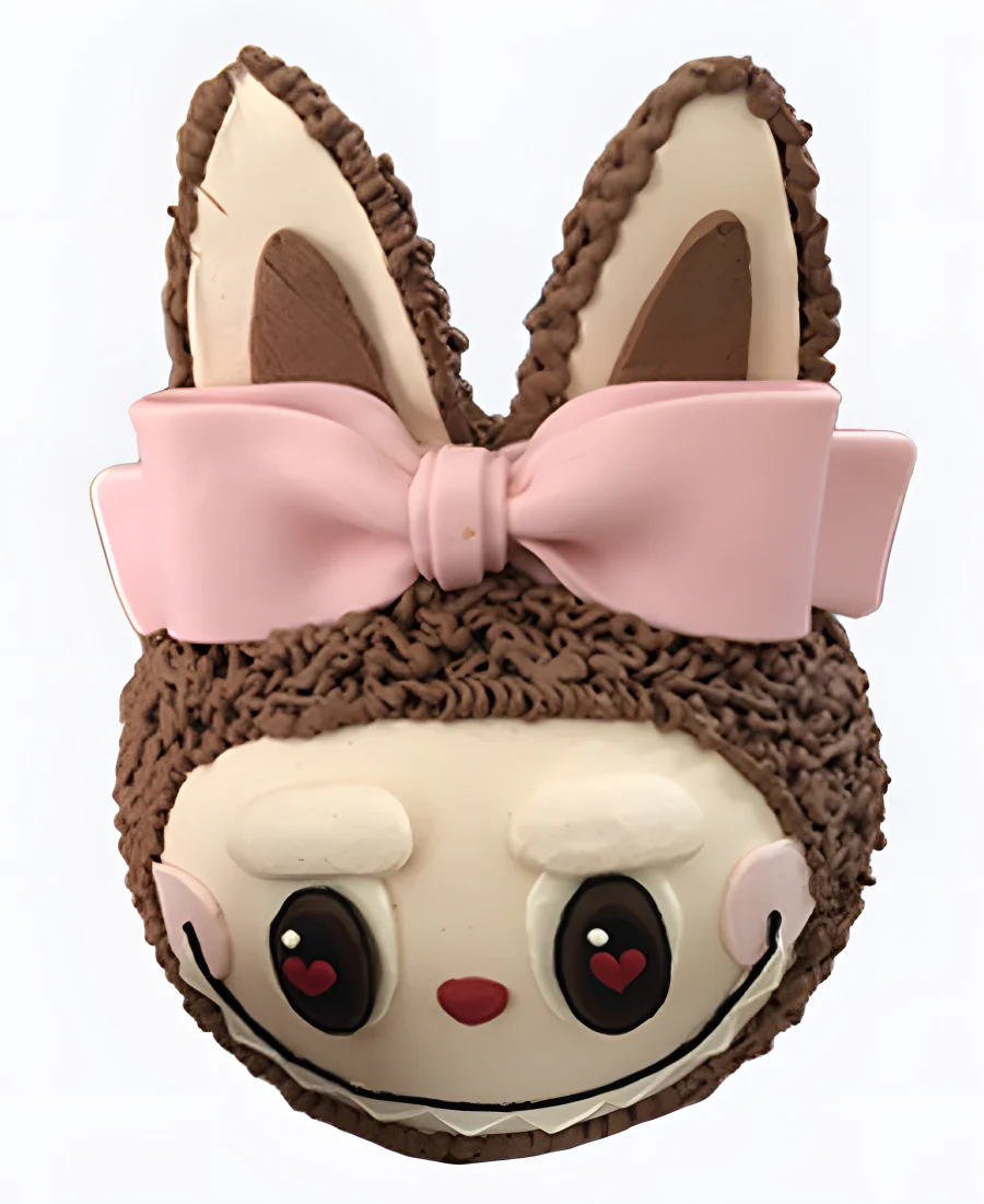 Торт Лабубу коричневый с бантом Фото