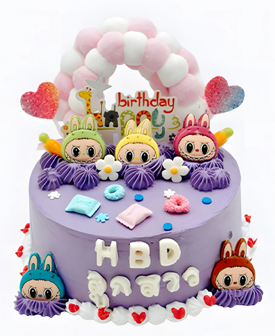 Торт Лабубу Воздушная радуга Торт Лабубу Воздушная радуга Фото