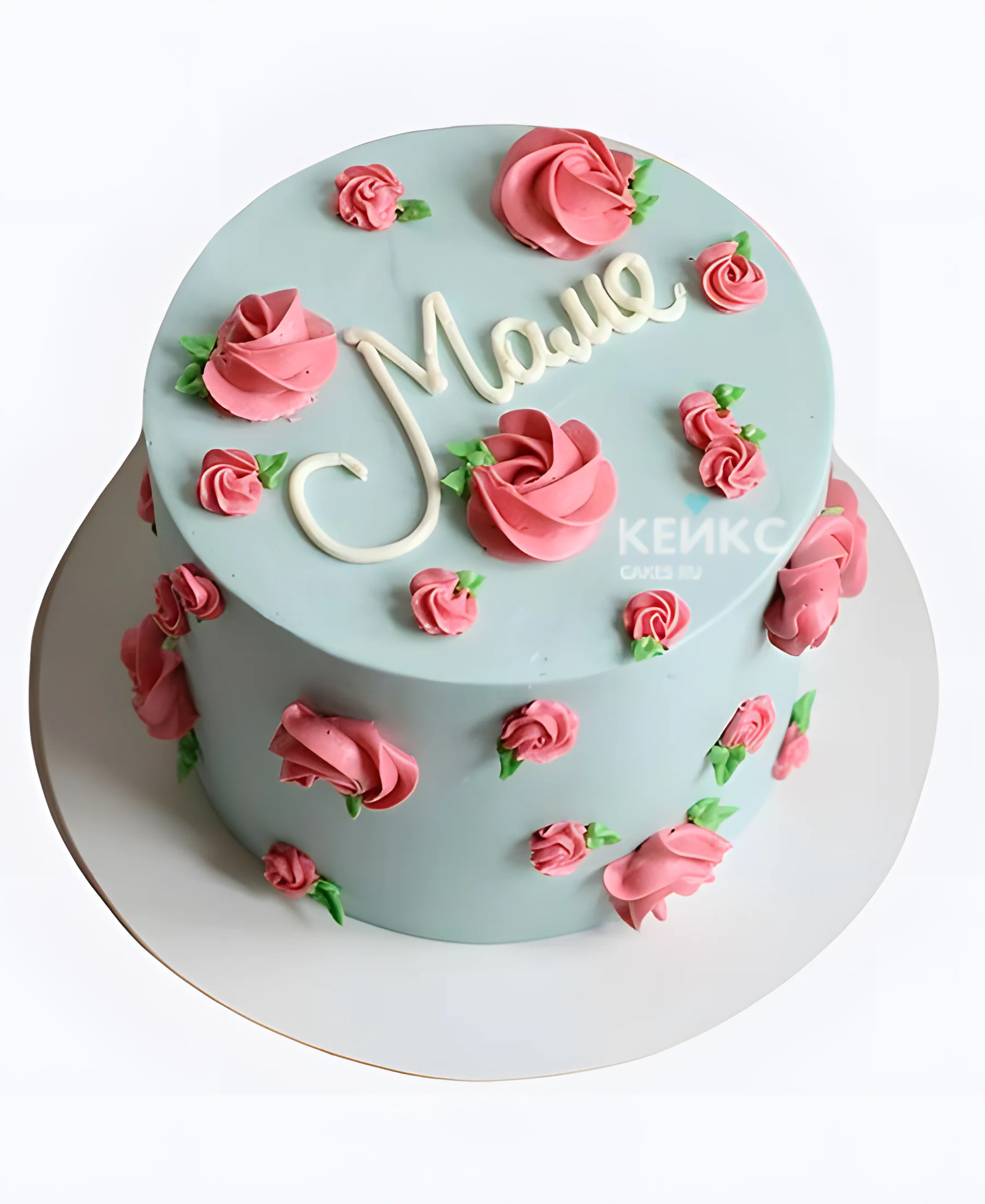 Торт маме на 8 марта с розочками из крема Фото
