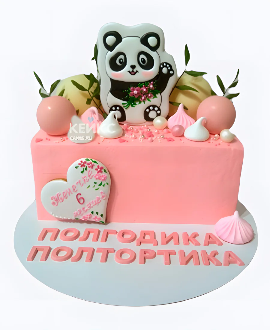 Торт на 6 месяцев девочке Полтортика с пандой Торт на 6 месяцев девочке Полтортика с пандой Фото