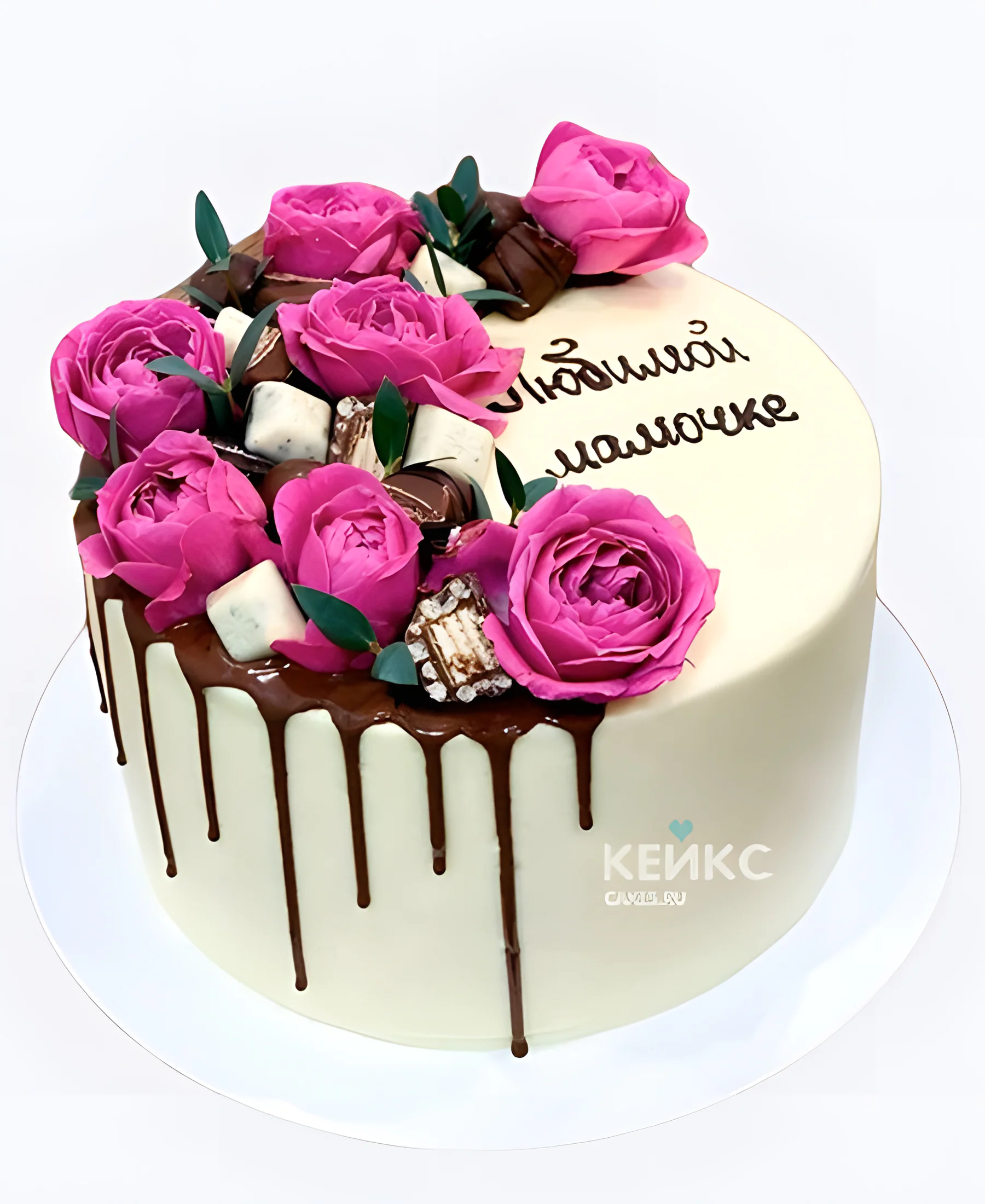 Торт с розами «Любимой мамочке» Фото