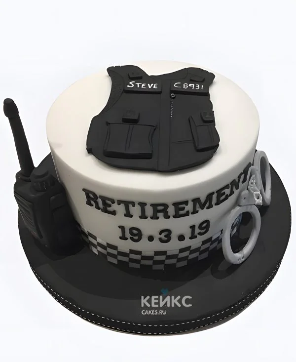 Торт на День полиции с бронежилетом и рацией Фото