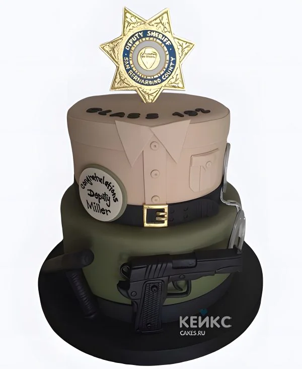 Торт на День полиции Шериф Фото