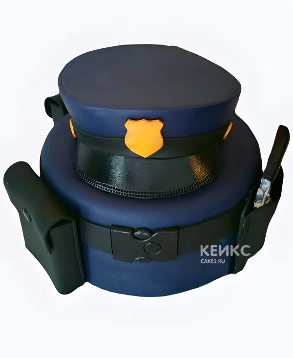 Торт на День полиции синяя форма Фото