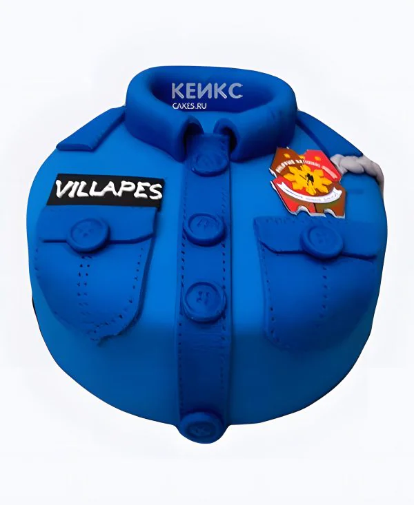 Торт на День полиции синяя рубашка Фото