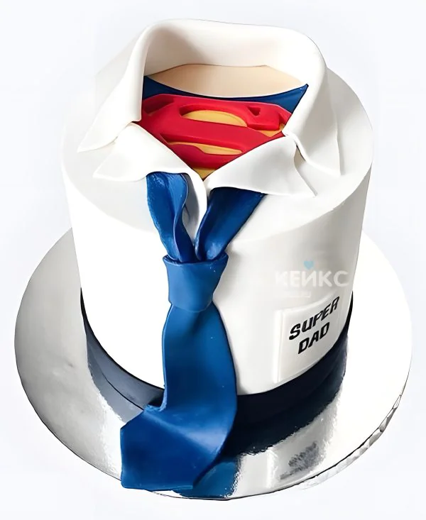 Торт на День полиции Супермен под рубашкой Фото