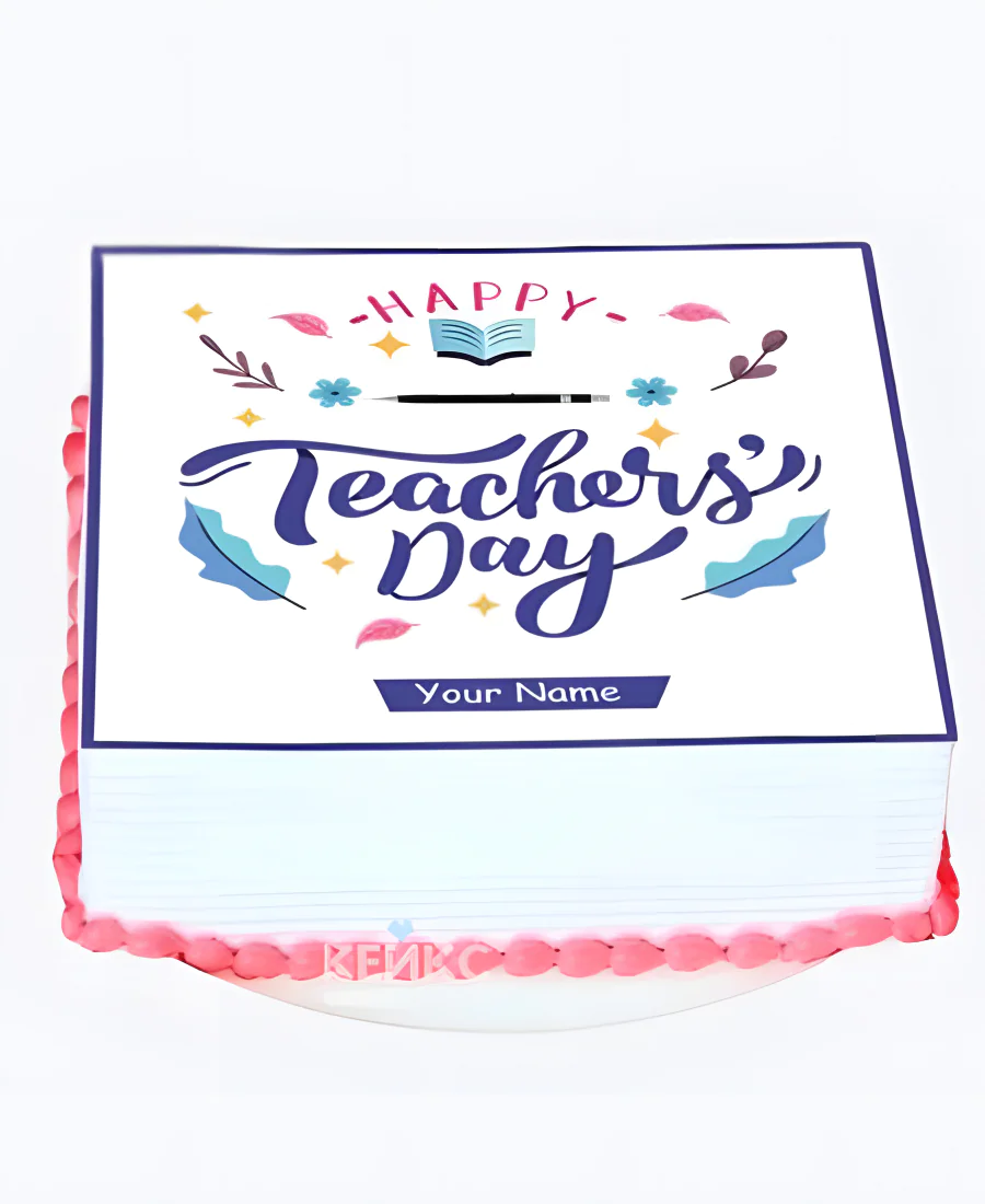 Торт на День учителя квадратный с фотопечатью Фото