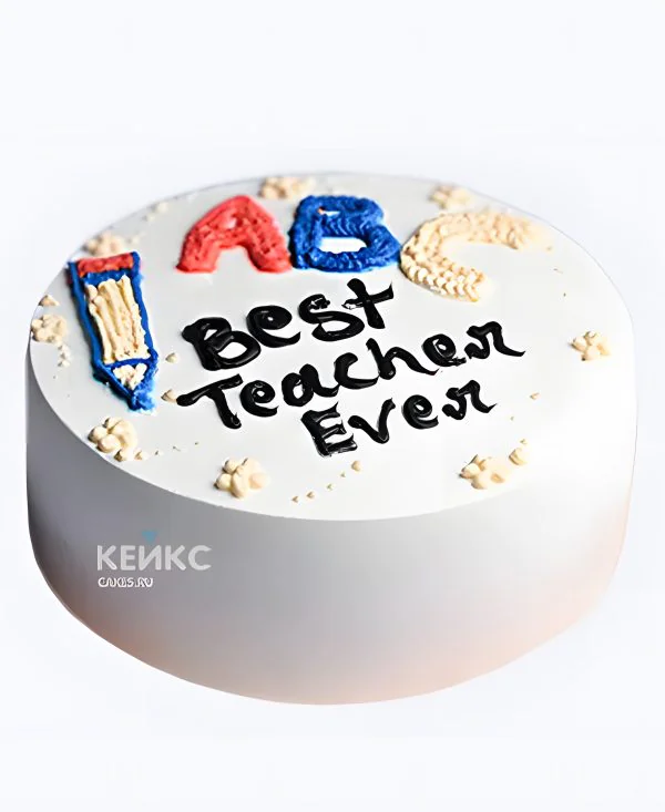 Торт на День учителя с буквами Фото