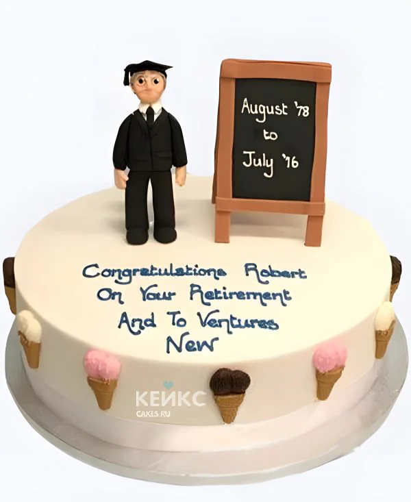 Торт на День воспитателя с фигуркой и мороженым Торт на День воспитателя с фигуркой и мороженым Фото