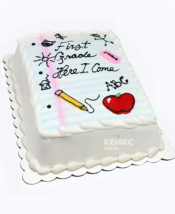 Торт на День воспитателя в виде тетради Фото