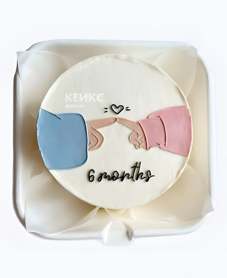 Торт на годовщину свадьбы 6 месяцев Руки с сердечком Торт на годовщину свадьбы 6 месяцев Руки с сердечком Фото