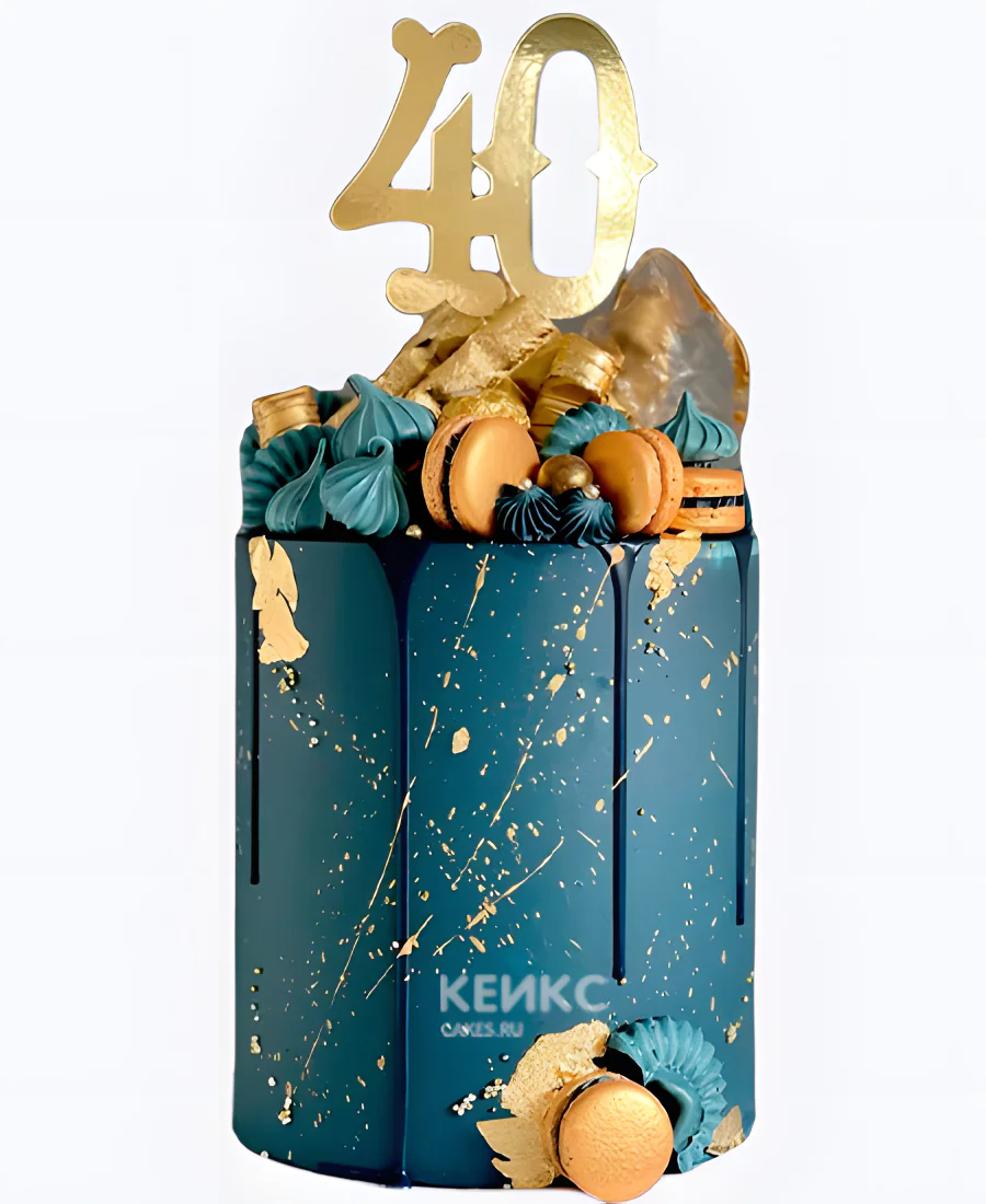 Торт на юбилей 40 лет с макаруни Фото