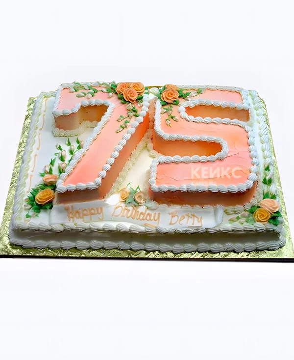 Торт на юбилей 75 лет в виде цифр Фото