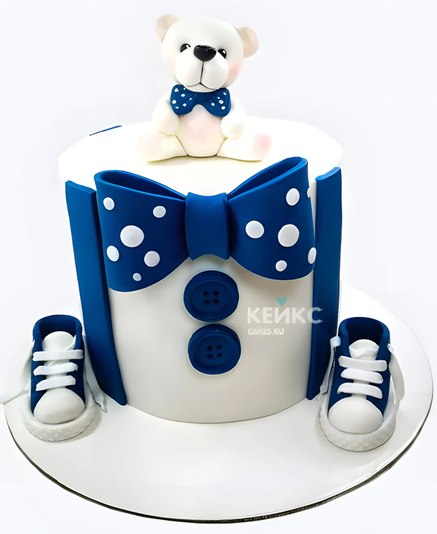 Торт на рождение ребенка с мишкой и галстуком скоро буду Торт на рождение ребенка с мишкой и галстуком скоро буду Фото