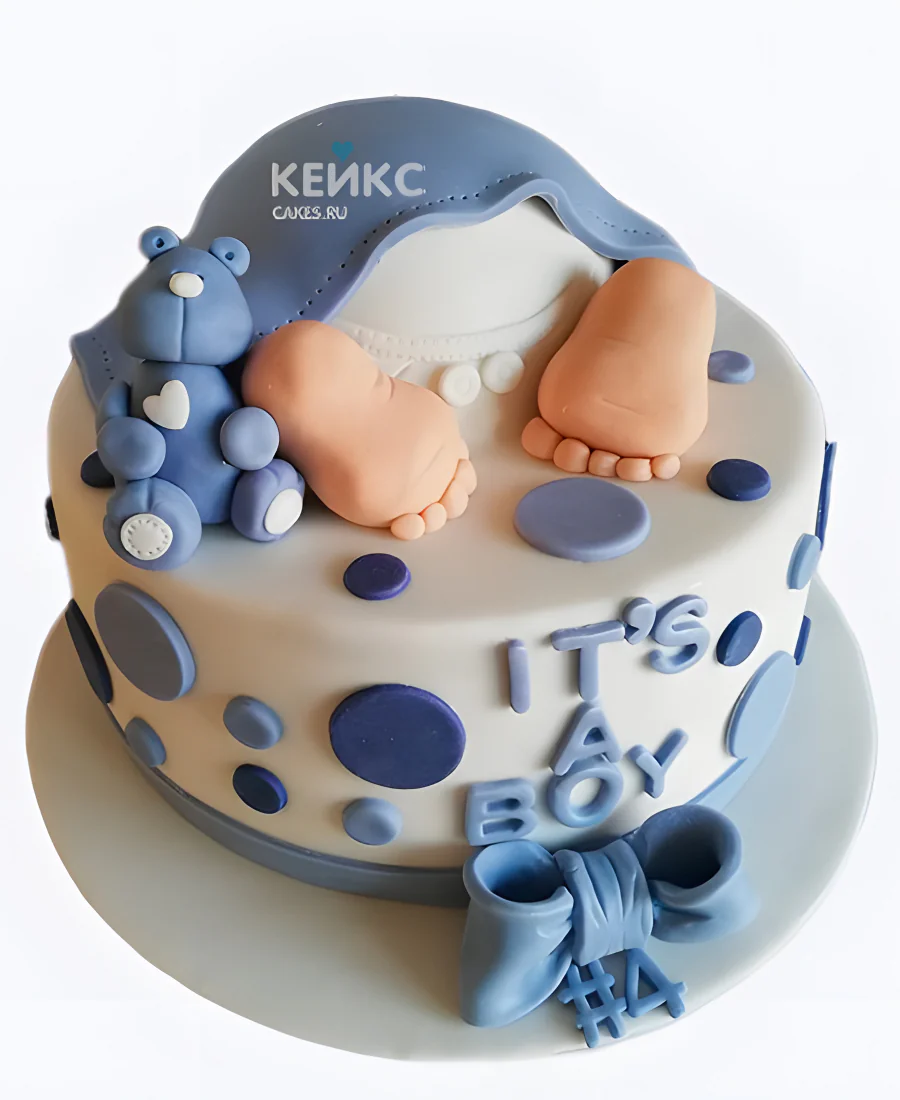 Торт на рождение ребенка в лавандовых цветах Торт на рождение ребенка в лавандовых цветах Фото