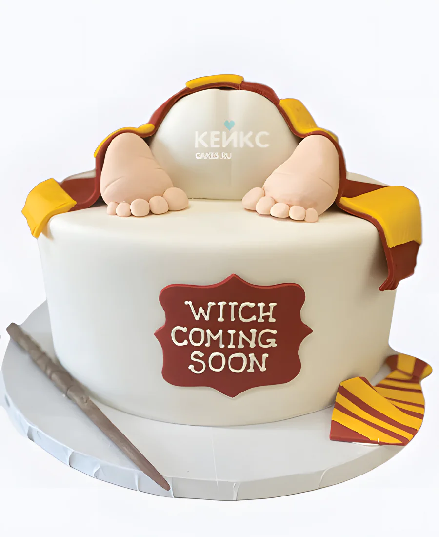Торт на рождение ребенка в стиле Гарри Поттера скоро буду Фото