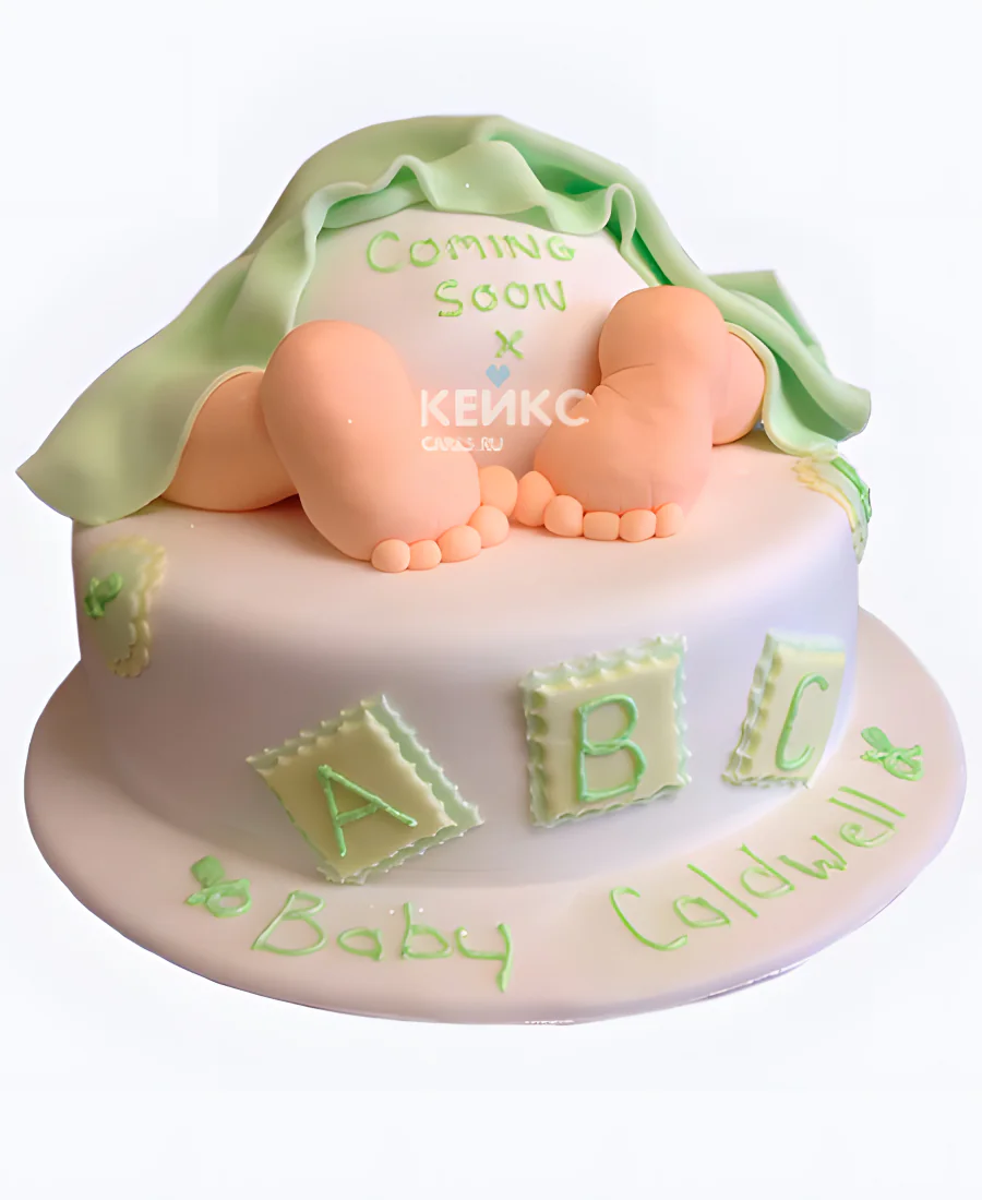 Торт на рождение ребенка в зеленых тонах скоро буду Торт на рождение ребенка в зеленых тонах скоро буду Фото