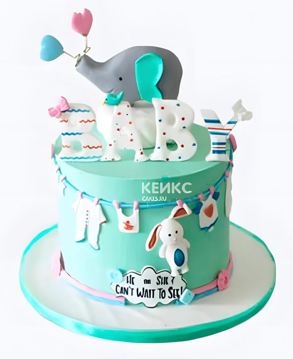 Торт на рождение с слоником скоро буду Фото