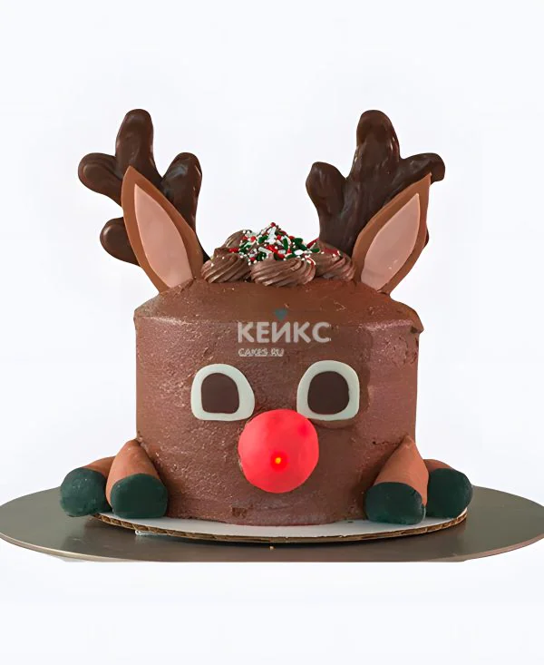 Торт на Рождество Голова оленя Фото
