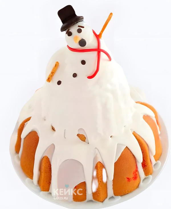 Торт на Рождество Тающий снеговик Фото