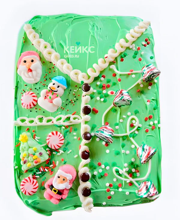 Торт на Рождество в виде наряженного свитера Фото