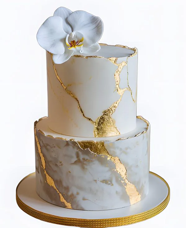 Торт Орхидея на мраморе Фото