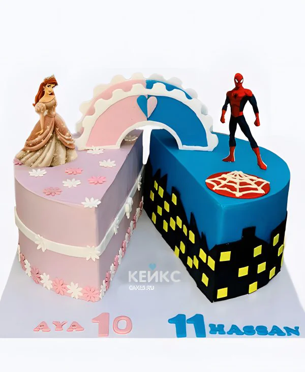 Торт половинки для двойняшек Фото