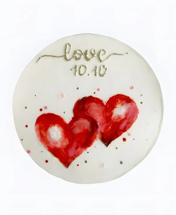 Торт Рисунок двух сердец Фото