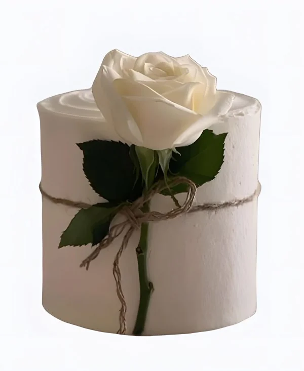 Торт с белой розой Фото